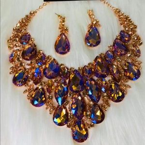 Rose Gold Multicolor Jewelry Set Color Shift